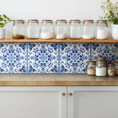 Piso vinilico Enfeite azul