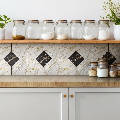 Piso vinilico Veios dourados de mármore