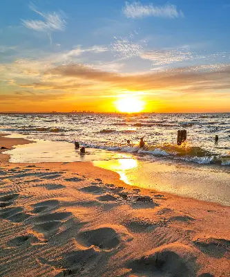 Estores de rolo em tecido Pôr do sol e cores