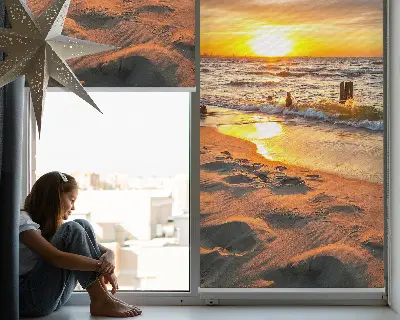 Estores de rolo em tecido Pôr do sol e cores