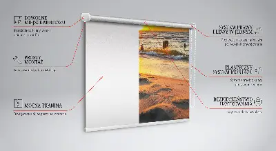 Estores de rolo em tecido Pôr do sol e cores
