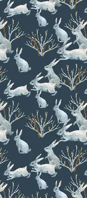 Estores de rolo interiores para janela Coelhos e gravetos