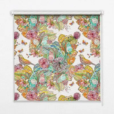 Estores de rolo interiores para janela Padrão colorido da natureza