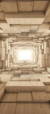 Estores de rolo interiores para janela buraco de madeira 3D