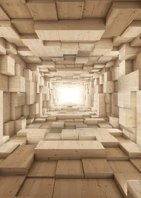 Estores de rolo interiores para janela buraco de madeira 3D