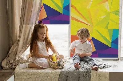 Estores de rolo interiores para janela Padrão de origami colorido