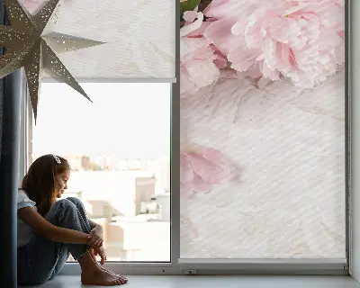 Estores de rolo para porta de varanda Flores