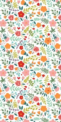 Estores de rolo interiores para janela flores pintadas