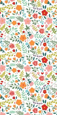 Estores de rolo interiores para janela flores pintadas