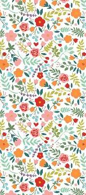 Estores de rolo interiores para janela flores pintadas