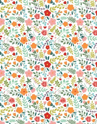 Estores de rolo interiores para janela flores pintadas