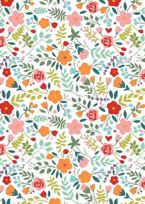 Estores de rolo interiores para janela flores pintadas