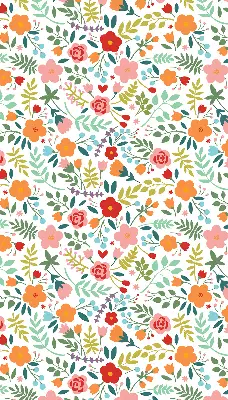 Estores de rolo interiores para janela flores pintadas