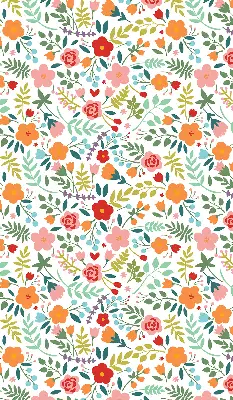 Estores de rolo interiores para janela flores pintadas