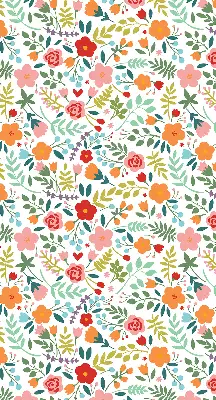 Estores de rolo interiores para janela flores pintadas