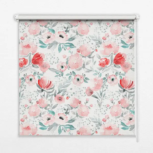 Estores de rolo interiores para janela papoula rosa