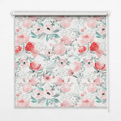 Estores de rolo interiores para janela papoula rosa
