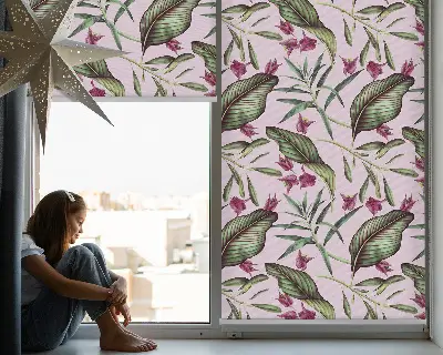 Estores de rolo interiores para janela Folhas tropicais