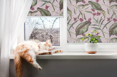 Estores de rolo interiores para janela Folhas tropicais