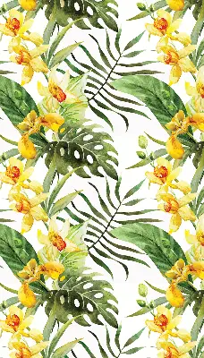Estores de rolo para janela Flor amarela