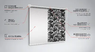 Estores de rolo interiores Folhas cinzentas