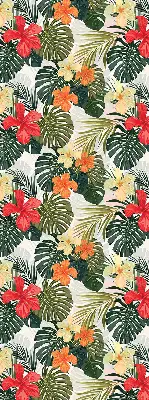 Estores de rolo para porta de varanda Flores e folhas tropicais