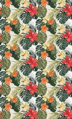 Estores de rolo para porta de varanda Flores e folhas tropicais