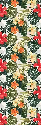 Estores de rolo para porta de varanda Flores e folhas tropicais