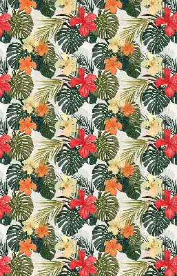 Estores de rolo para porta de varanda Flores e folhas tropicais