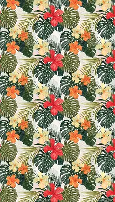 Estores de rolo para porta de varanda Flores e folhas tropicais