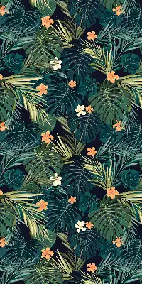 Estores de rolo interiores para janela Folhas e flores tropicais