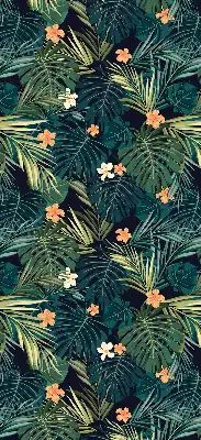 Estores de rolo interiores para janela Folhas e flores tropicais