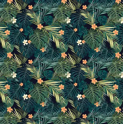 Estores de rolo interiores para janela Folhas e flores tropicais