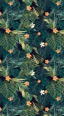 Estores de rolo interiores para janela Folhas e flores tropicais