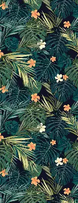 Estores de rolo interiores para janela Folhas e flores tropicais