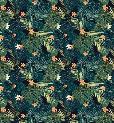 Estores de rolo interiores para janela Folhas e flores tropicais