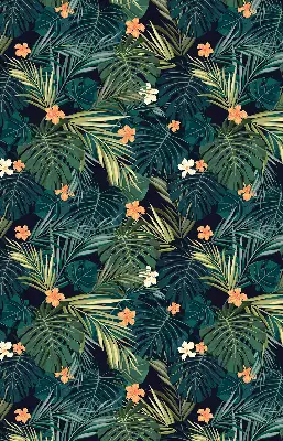 Estores de rolo interiores para janela Folhas e flores tropicais
