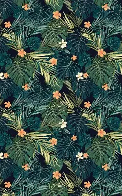 Estores de rolo interiores para janela Folhas e flores tropicais