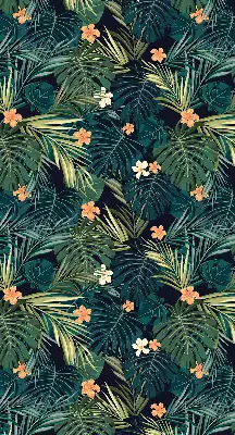 Estores de rolo interiores para janela Folhas e flores tropicais