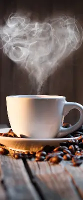 Estores de rolo interiores Uma xícara de café