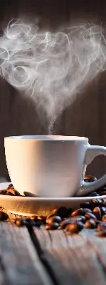 Estores de rolo interiores Uma xícara de café