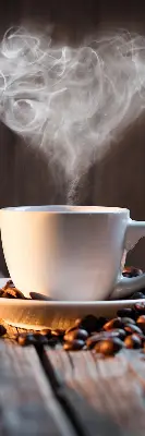 Estores de rolo interiores Uma xícara de café