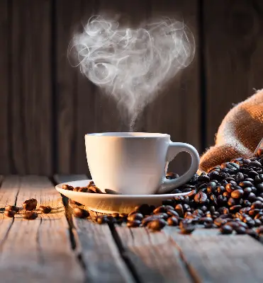 Estores de rolo interiores Uma xícara de café
