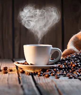 Estores de rolo interiores Uma xícara de café
