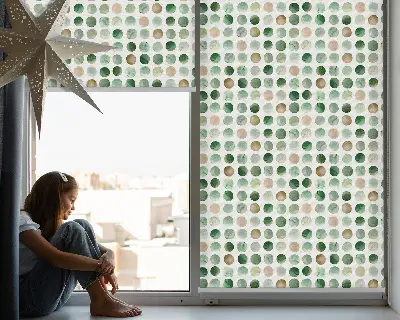 Estores de rolo interiores para janela Círculos verdes