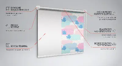 Estores de rolo em tecido Vestígios em um fundo colorido