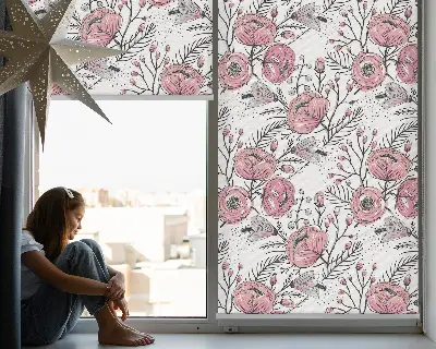 Estores de rolo para janela Botões de flores da árvore