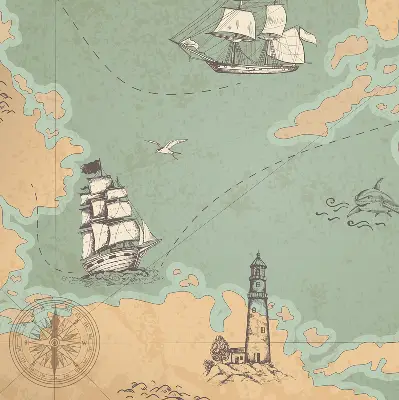 Estores de rolo interiores Mapa do oceano