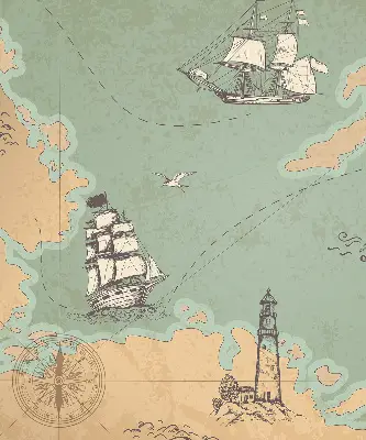 Estores de rolo interiores Mapa do oceano