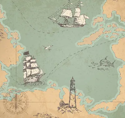 Estores de rolo interiores Mapa do oceano